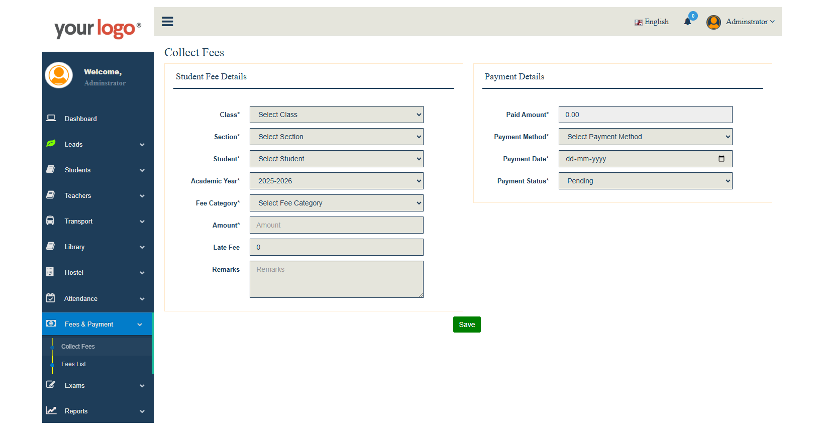 Fees Management Module